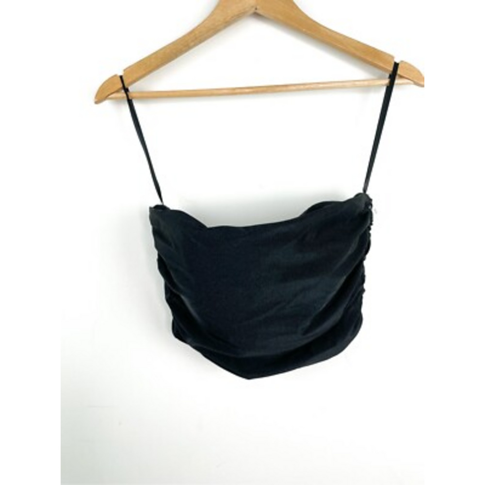 New La Femme Black Cropped‎ Strapless Top Size 6